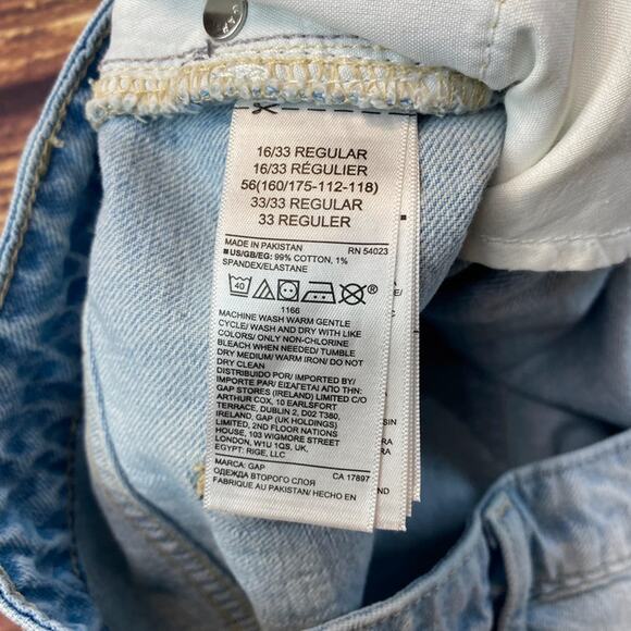 Gap Women’s Slim Boyfriend Jeans Size 16/33R Light Wash Distressed Denim - Picture 5 of 10